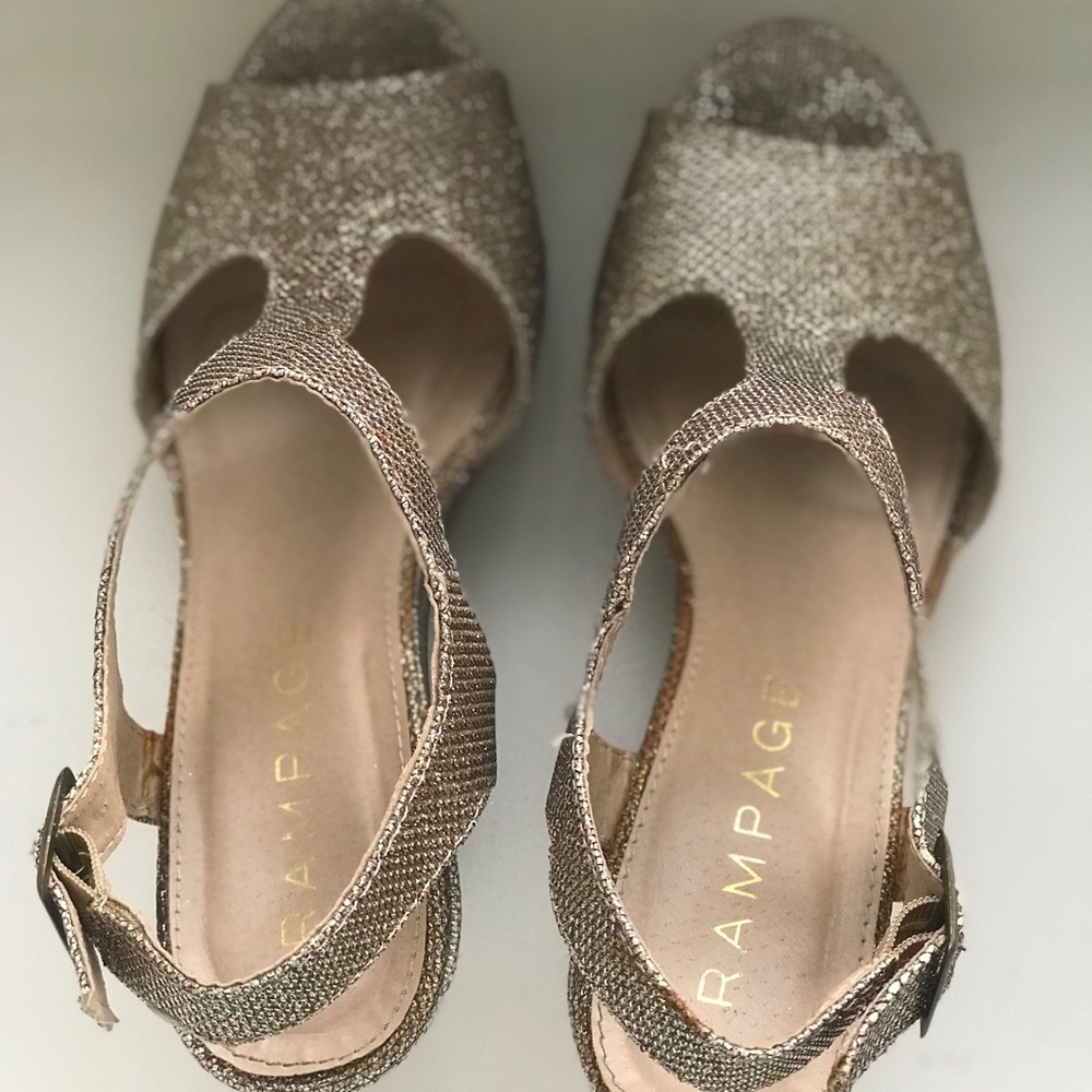 Gold Rampage Candelas Wedges • prom • bridesmaid